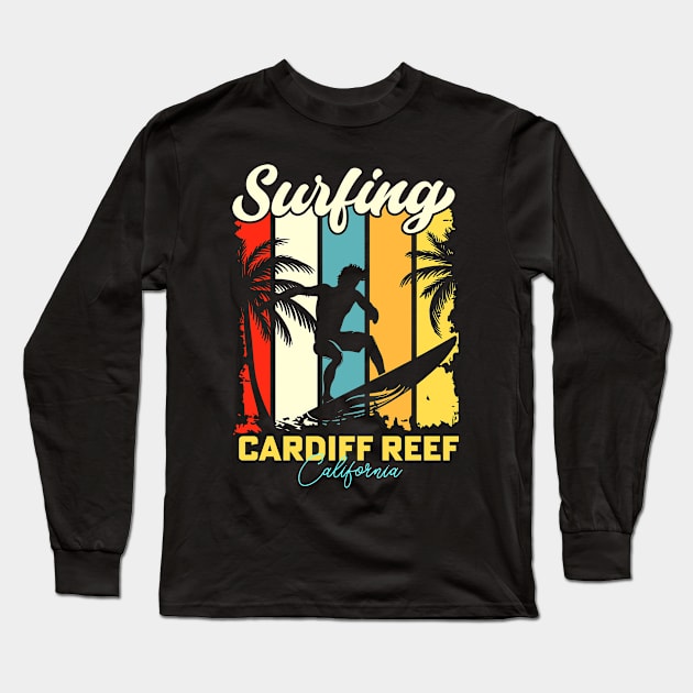 Surfing | Cardiff Reef, California Long Sleeve T-Shirt by T-shirt US